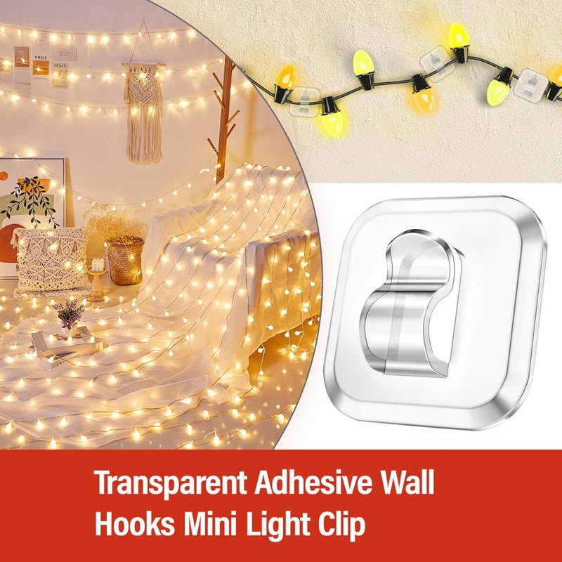 Clear Adhesive Hooks, 1-Inch Small Hooks for Wall, 1kg(2.2lb) Strong Hold, Invisible Transparent Hooks, No Drill Wall Hooks for Kitchen Bathroom Decor (10/20/50/100 Pack) - Image 2